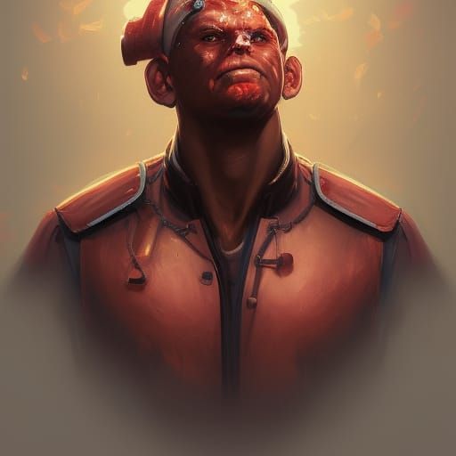 Detailed Portrait of a Monster Fireman