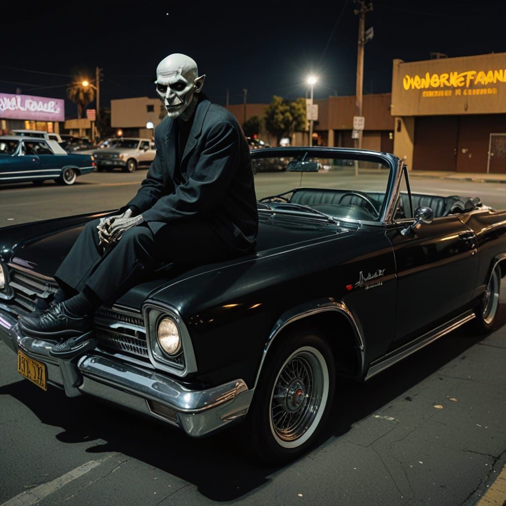 Nosferatu Cruises LA Streets in Retro-Futuristic Style