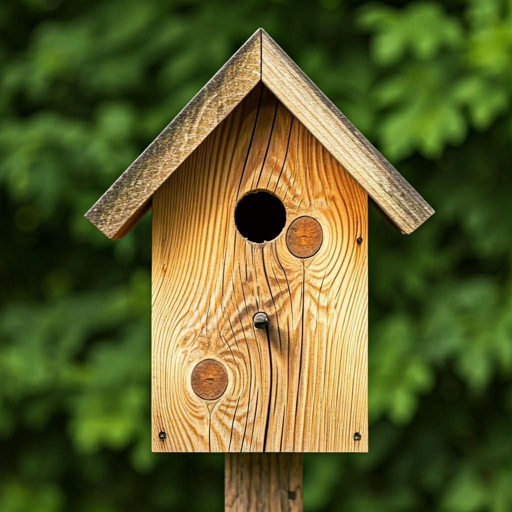 Whimsical Birdhouse with Surprised Expression
