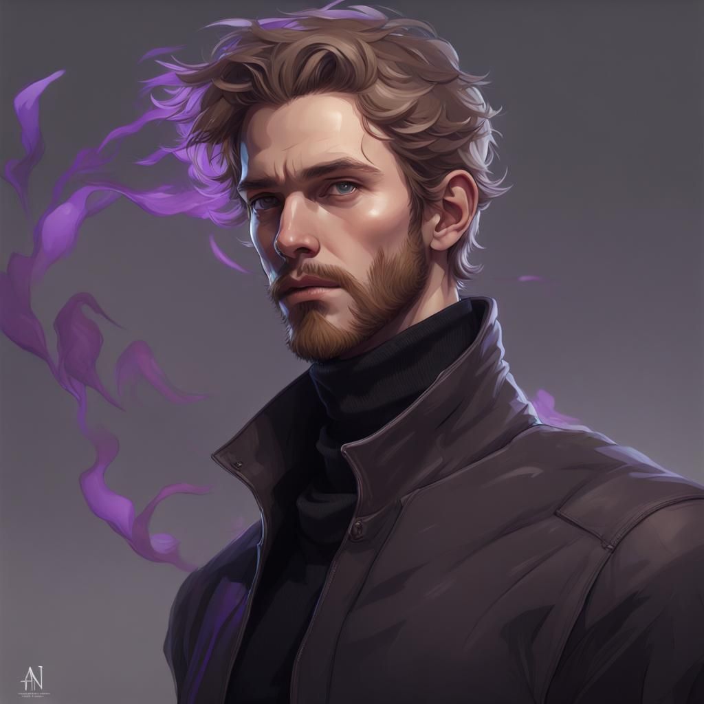 Sickly Pale Man Portrait in Hyperdetailed Style