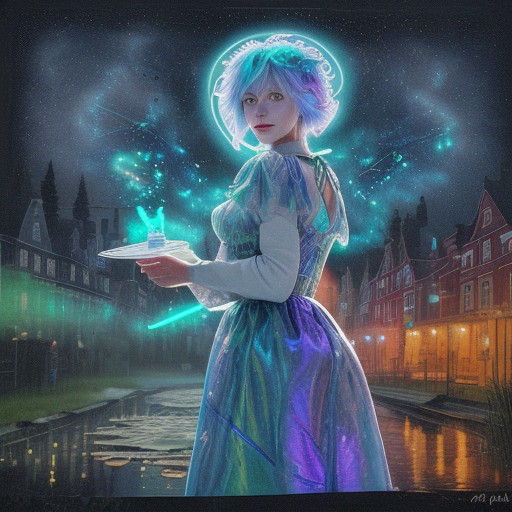 Neo-Futuristic Joker Masterpiece in Mixed Media Digital Art