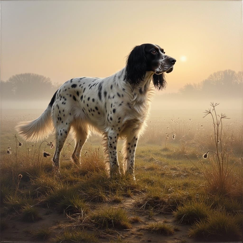 Majestic Lora Standing in Frosty Morning Landscape