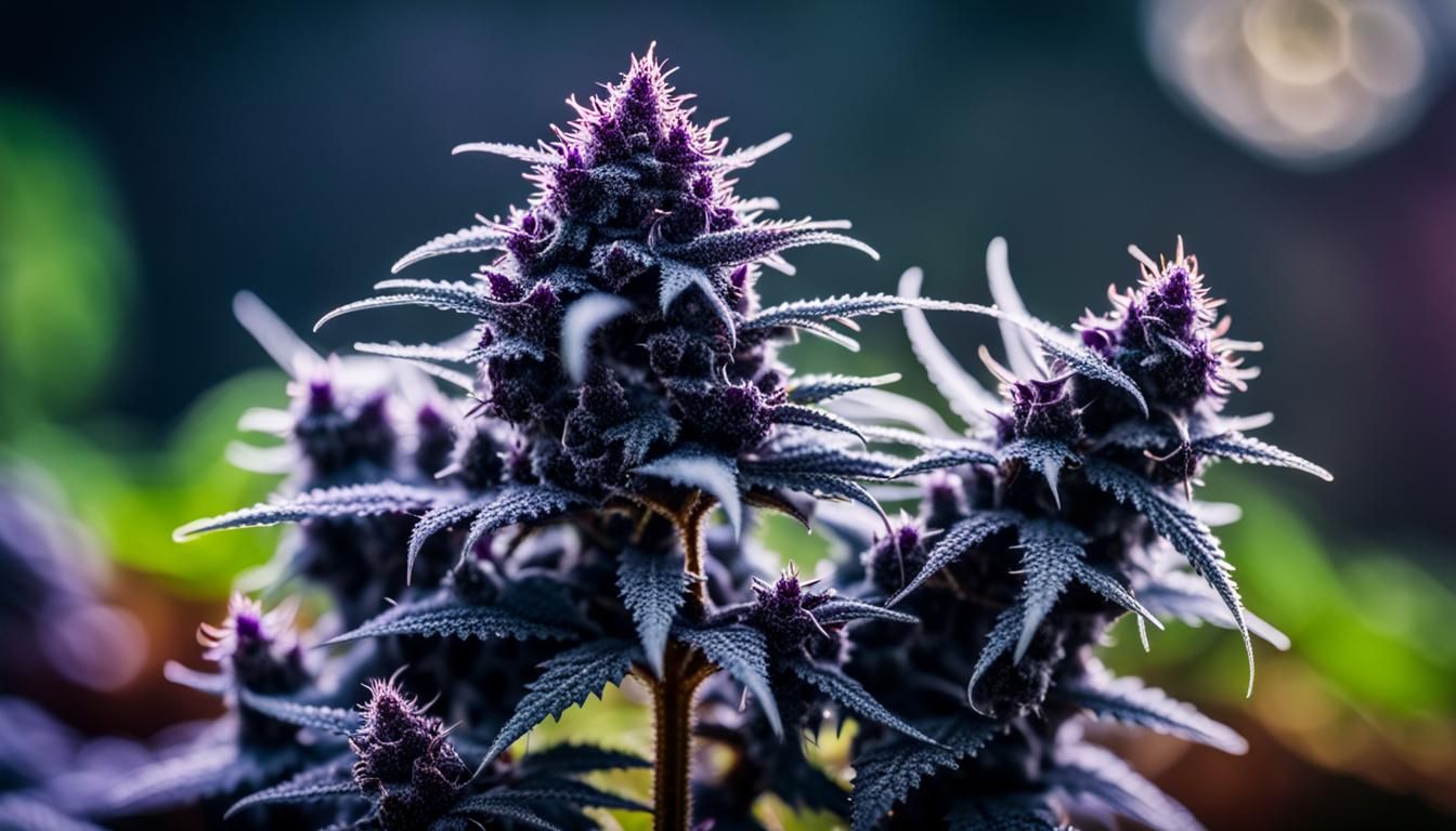 Macro Trichome on Marijuana Plant in Heavenly Garden