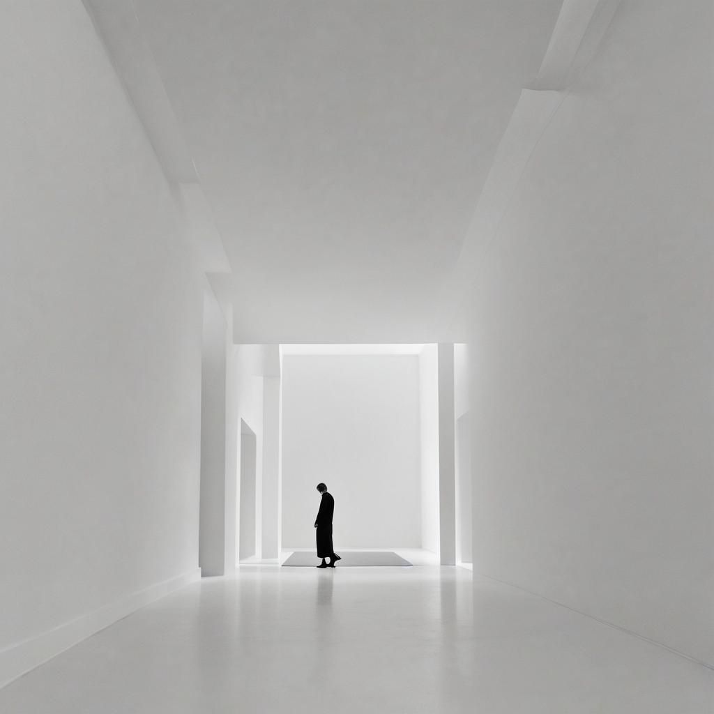 Minimalist Black and White Room Portrait