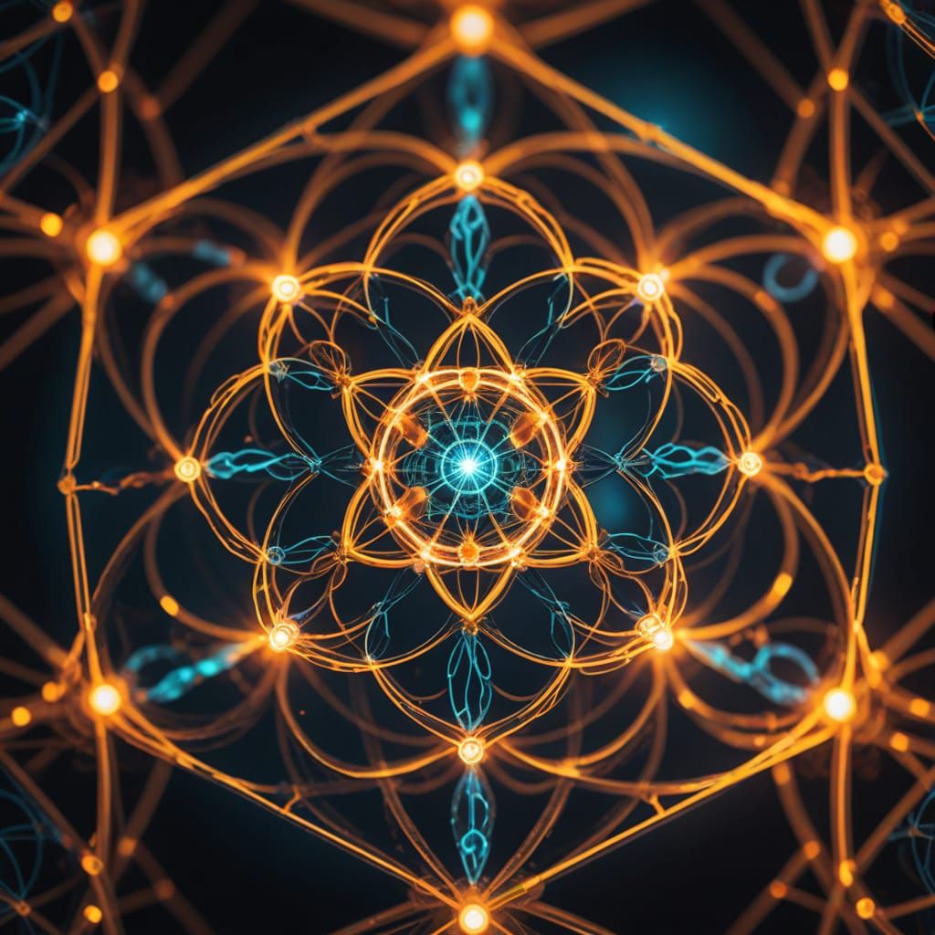 Ethereal Geometric Patterns in Vibrant, Luminous Colors