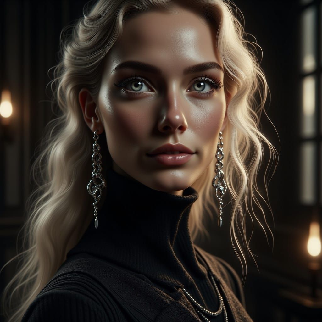 Ethereal Woman in Dreamlike Elegance