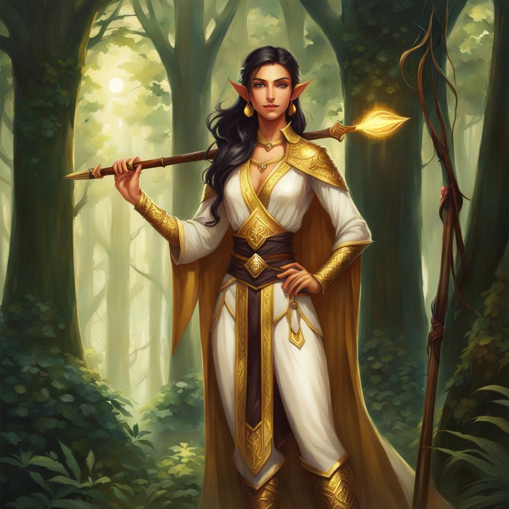 Ethereal Elf Monk in Forest