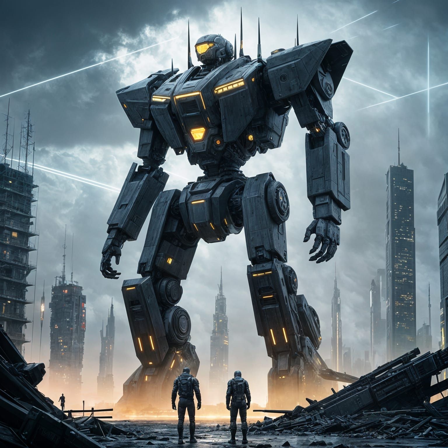 Gigantic Futuristic Jaeger Robot Warrior Dominates Desolate ...