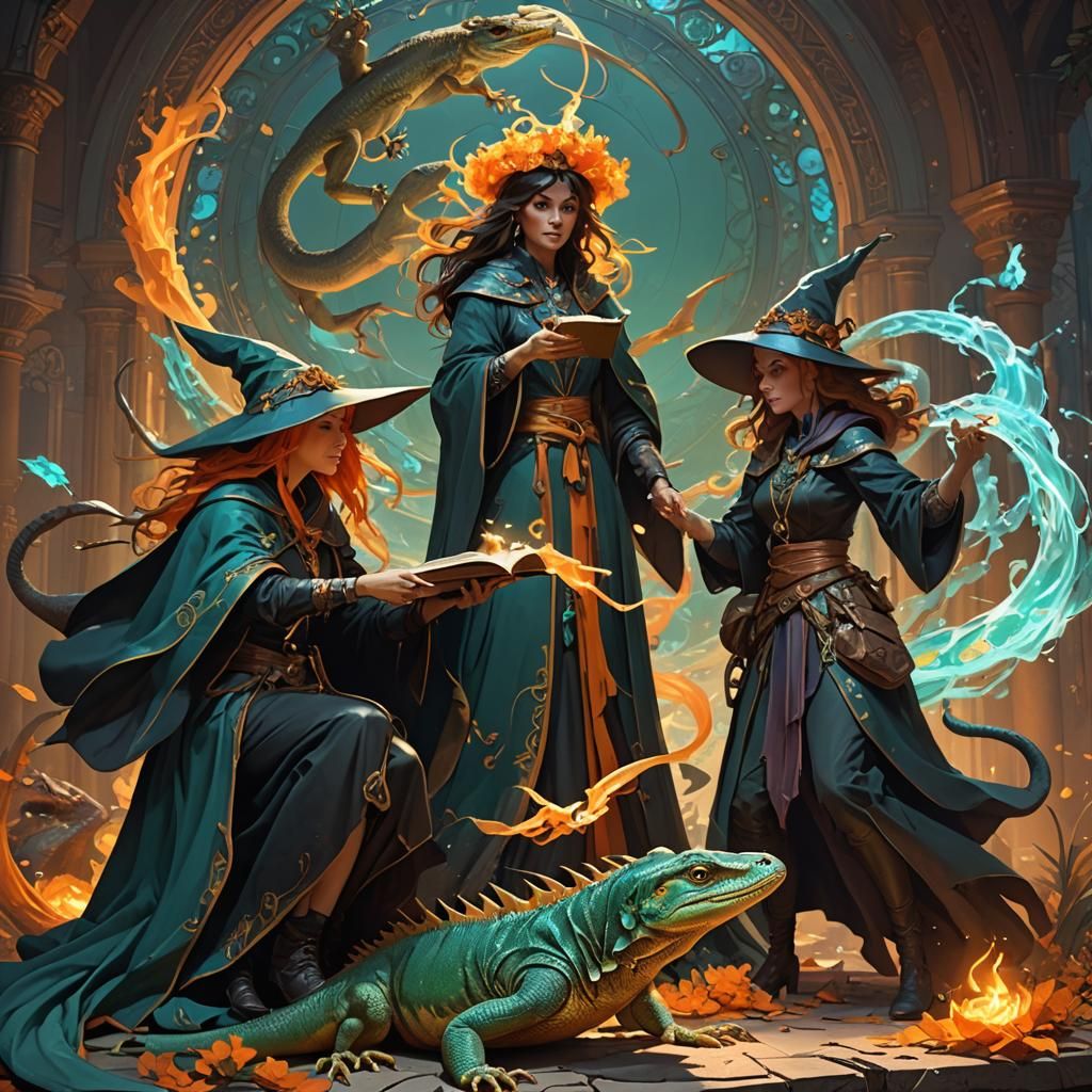 Witches' Spell: Lizard to Man Transformation