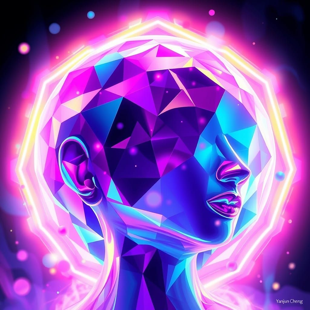 Vibrant Neon Dreams in Whimsical Candy Art Style