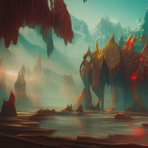 Bikini Women: Detailed Matte Painting in Deep Color