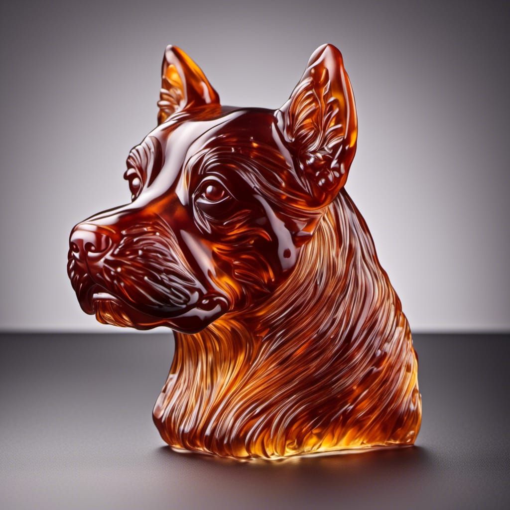 Realistic Dog Sculpture with Gelatinous Texture