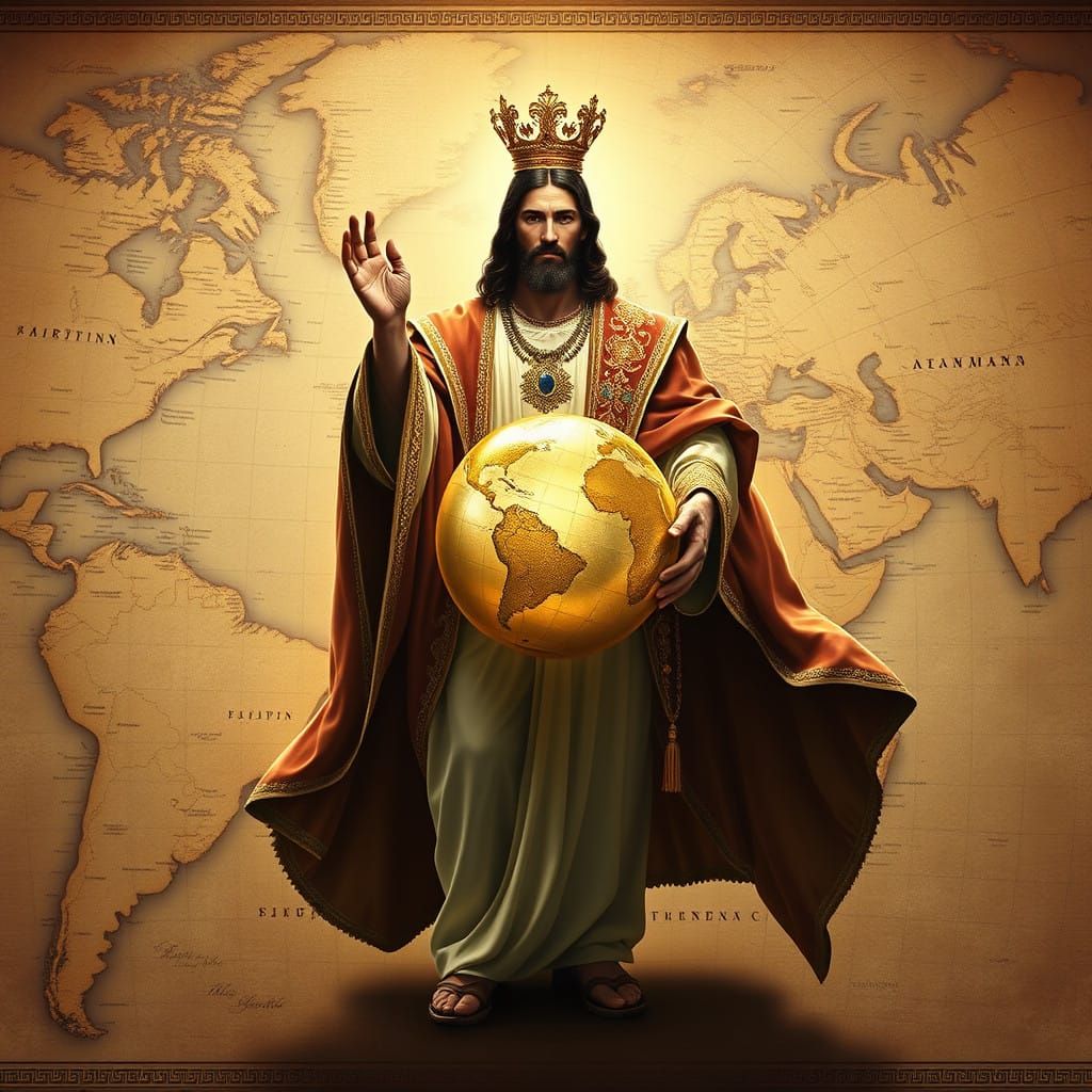 Jesus, King of Kings, Reigns Over a Majestic, Antique-Style ...