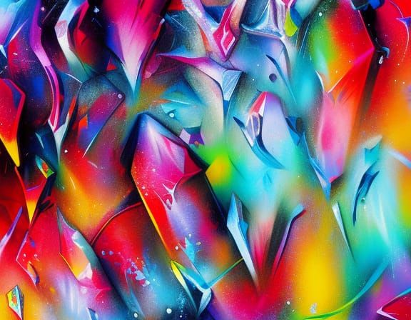 crystal glacier graffiti art, splash art, street art, spray ...