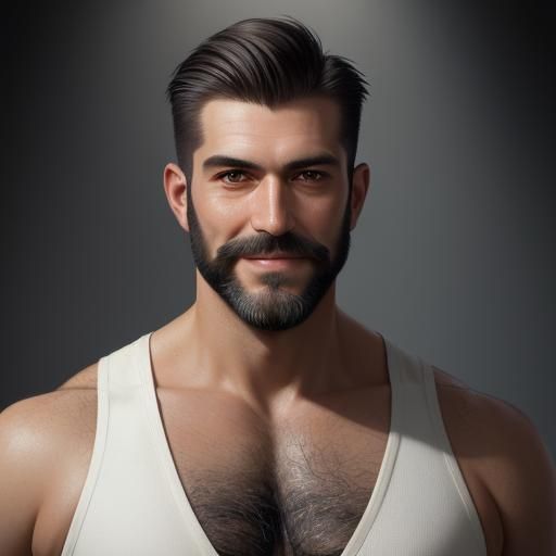 Elegant Hirsute Gentleman in Impressionist Oil Painting