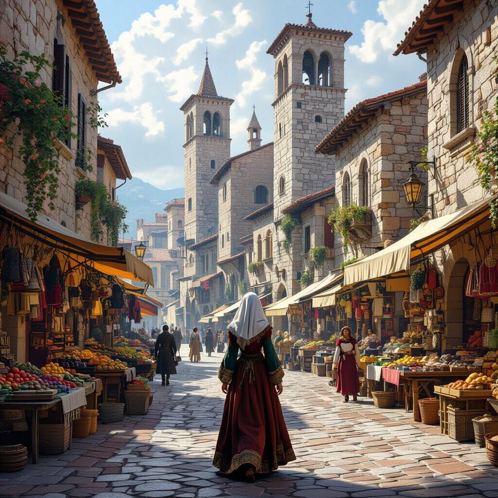 Renaissance Albenga 1473: A Woman Walks Through Medieval Str...