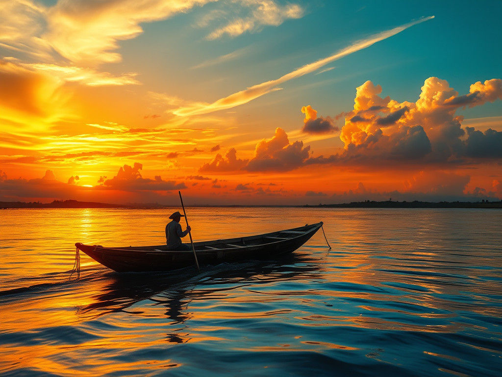 Romantic Sunset on the Orinoco River