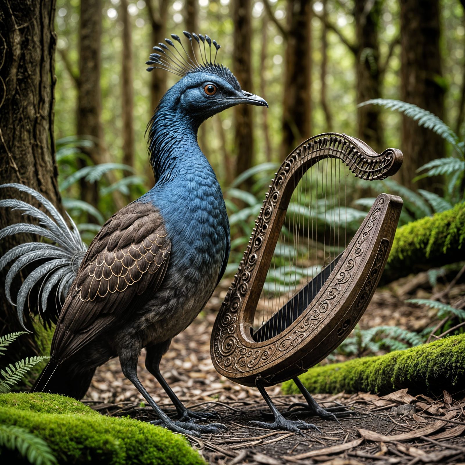 Surreal Lyrebird Performs Enchanting Lyre Concert