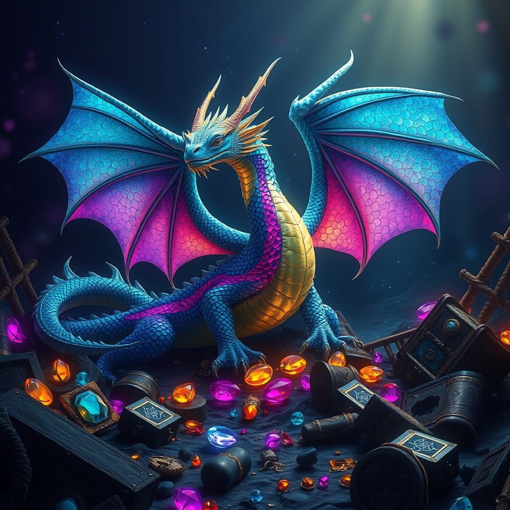 Multicoloured Water Dragon Reigns Over Sunken Treasure