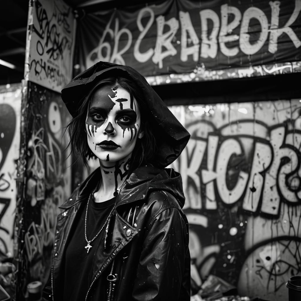 Goth Fashion Model Embodies Outsider Art in a Moody Homeless...