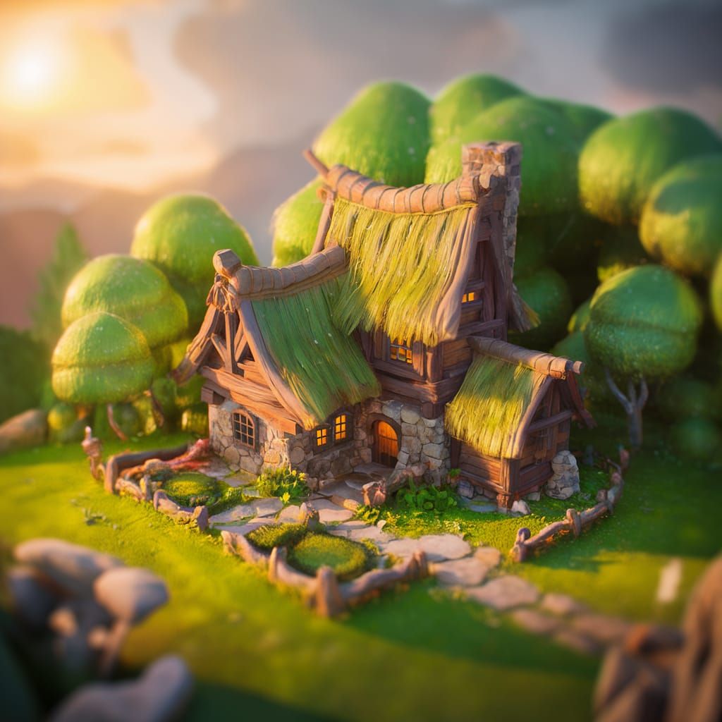 Dreamy Cottagecore Home in Golden Sunset Light