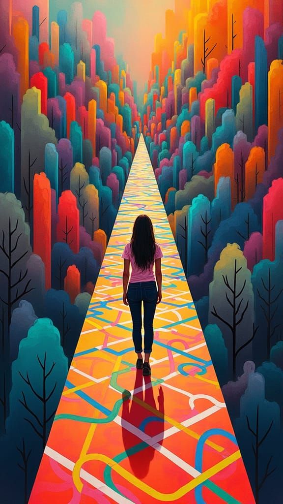 Escher-Inspired Landscape with Impossible Geometry and Vibra...