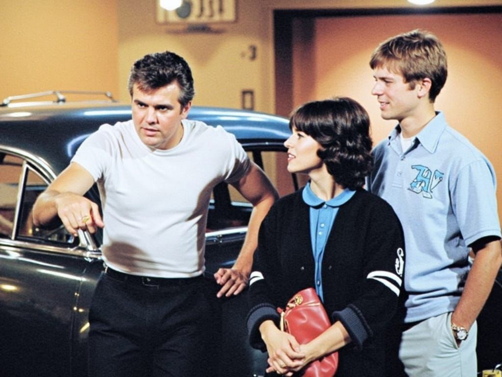 Vintage Teenage Girl in Nostalgic Summer Evening Setting