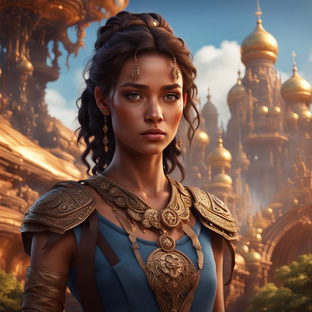 Beautiful Teen Girl Portrait: Detailed Matte Painting