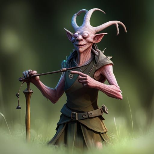 Grotesque Spriggan Plays Woodwind Instrument: Dark Fantasy A...