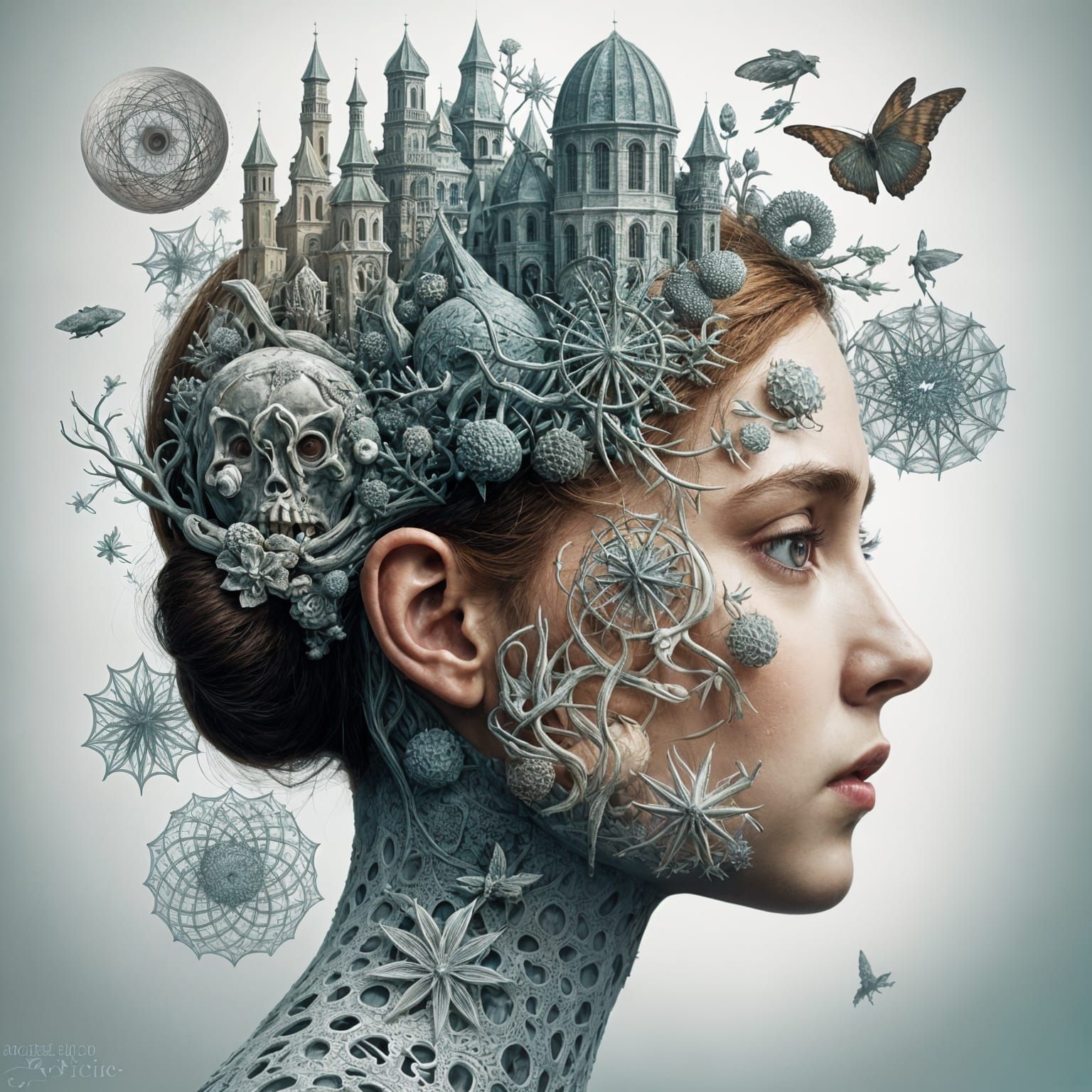 Melancholy Thoughts: Surreal Anatomical Beauty in 3D