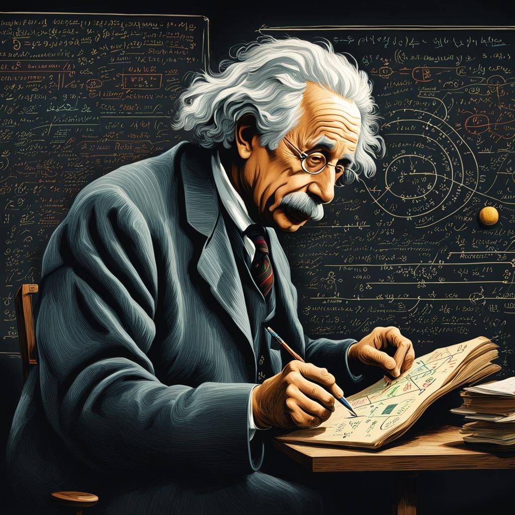 Albert Einstein doodling