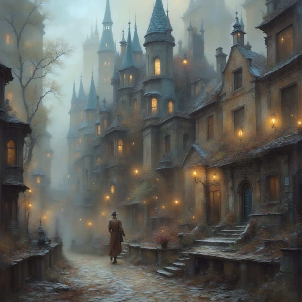 Hyperrealistic Scene with Foggy Water in Digital Art Style