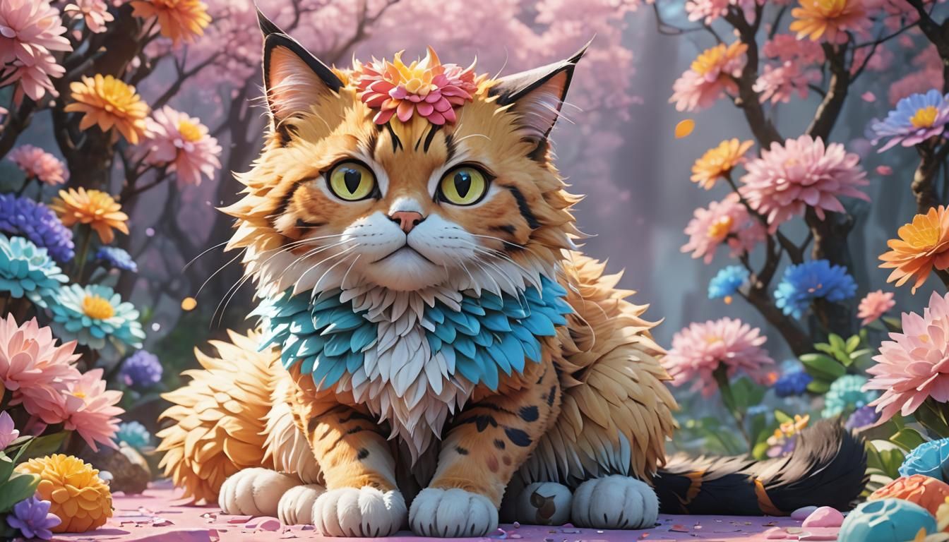 Vibrant TACOCAT in Ethereal Japanese Anime Style