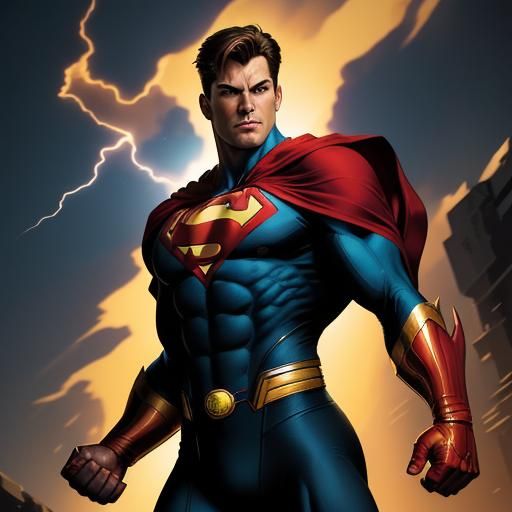 Dynamic Superhero Comic Book Art in Graphic Novel Style