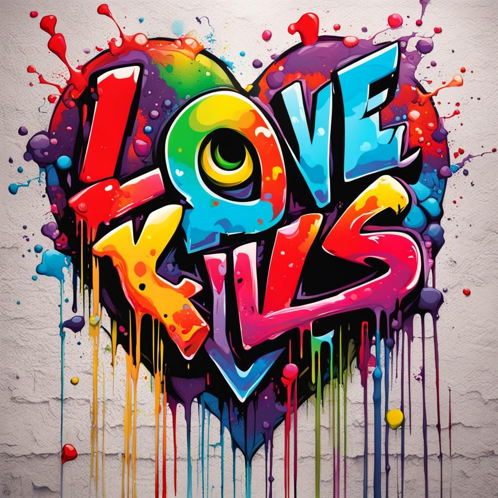 Love Kills Graffiti Art in Street Style