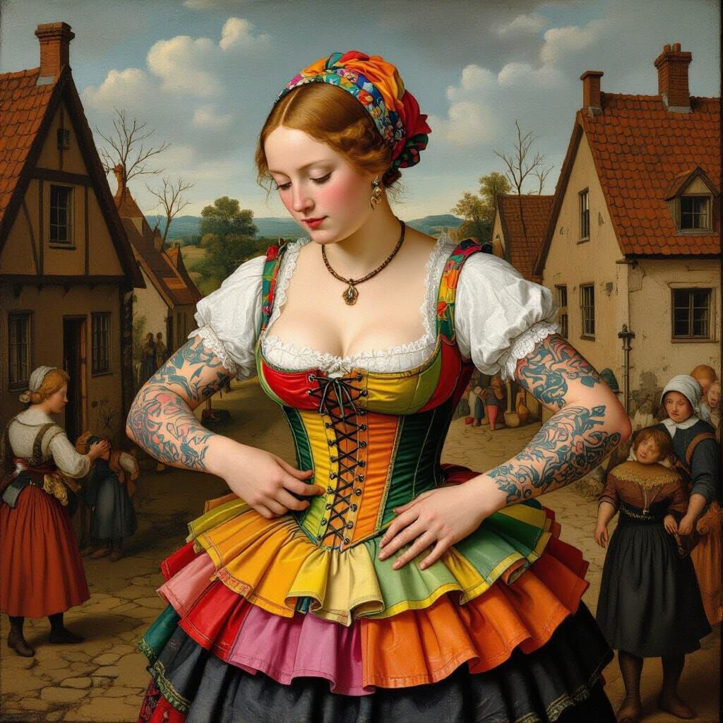 Woman in Bustle, Dutch Renaissance Style