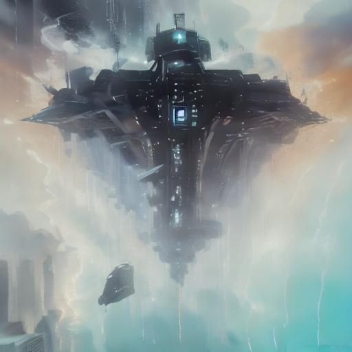 Watercolor Cyberpunk Design in Anime Style