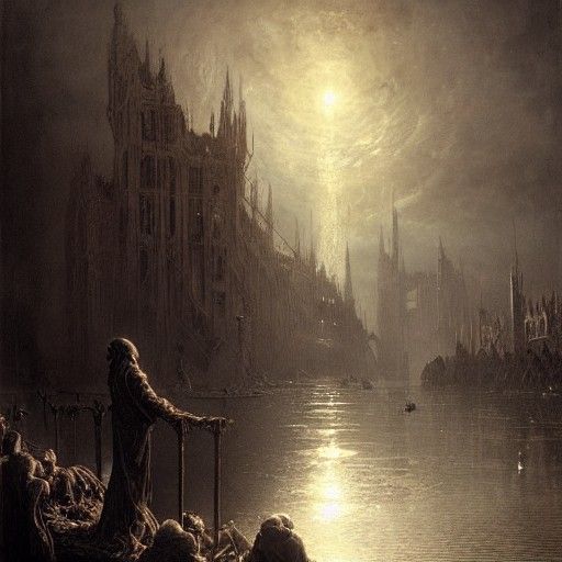 Majestic Horror in Gustave Doré Style