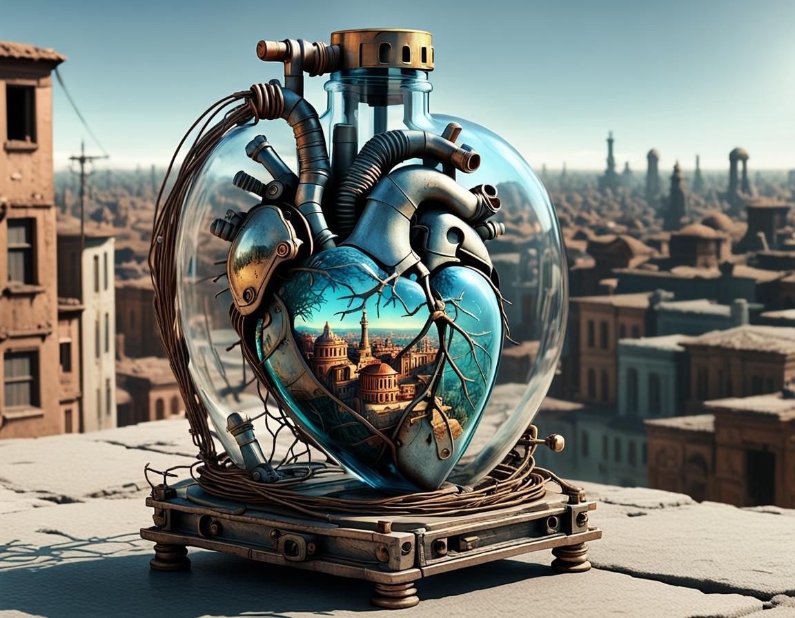 Heart-Powered City in a Bottle: Cosmic Futurism