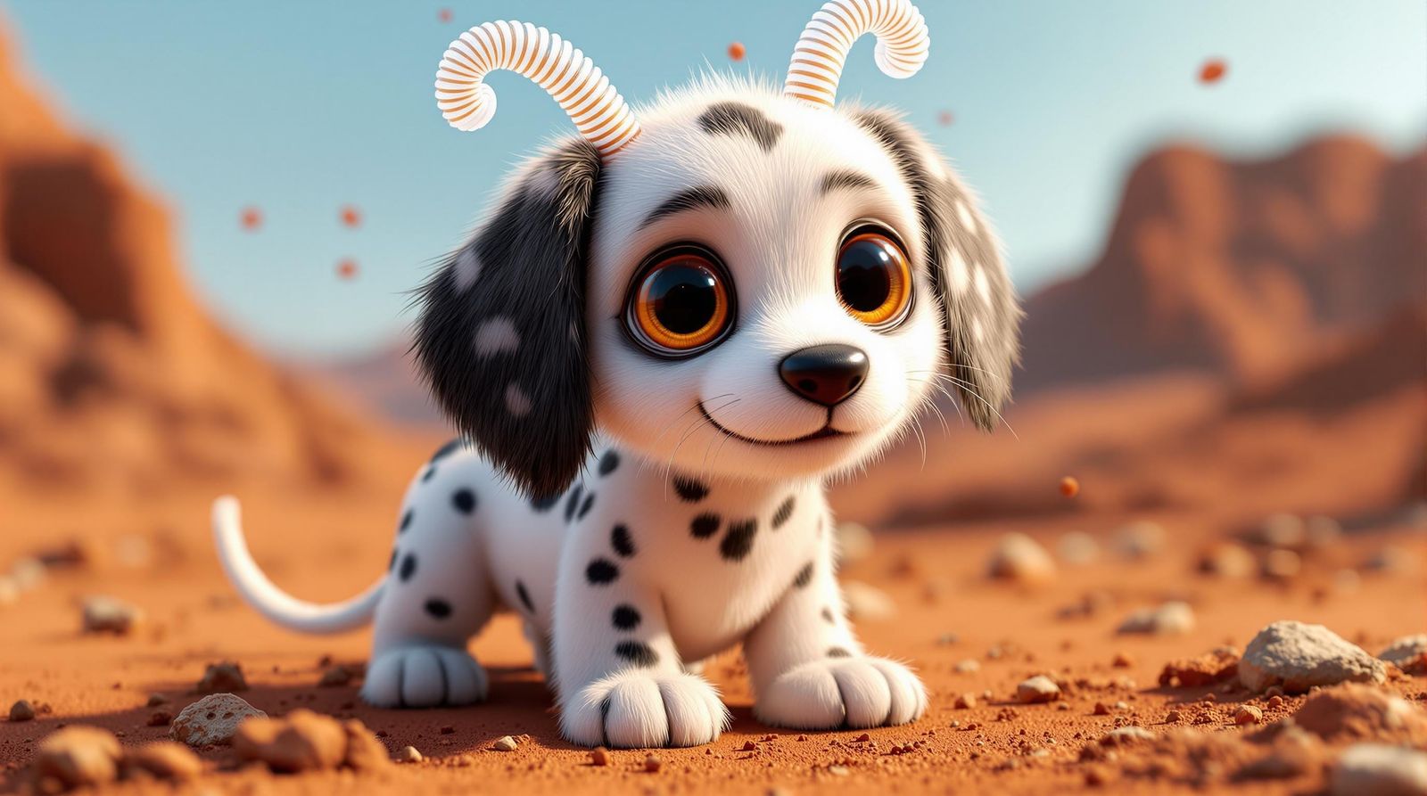 Mars Alien Dalmatian in Hyper Realistic Style