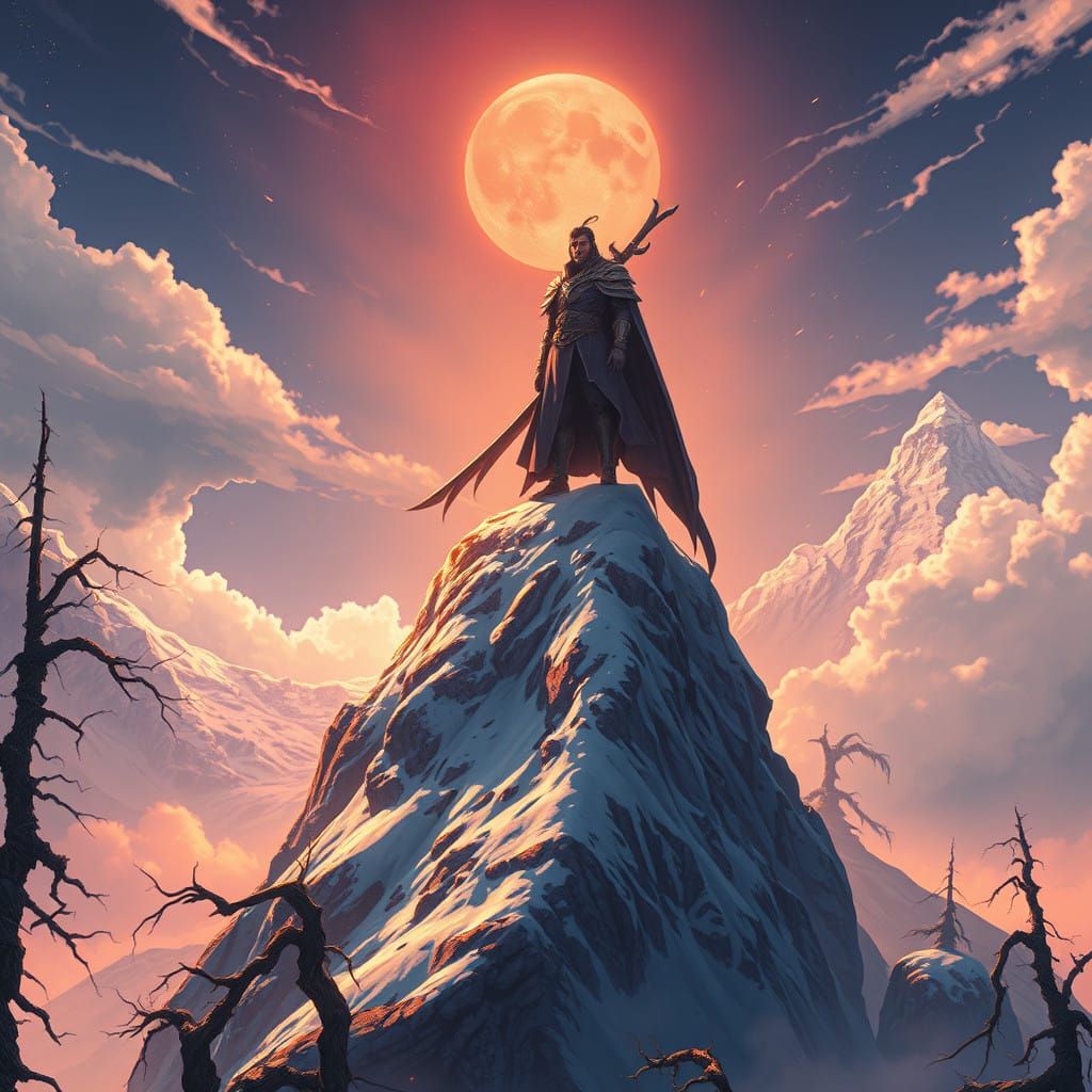 Mystical Gojo Ascends Everst in Vibrant, Dreamlike Realms