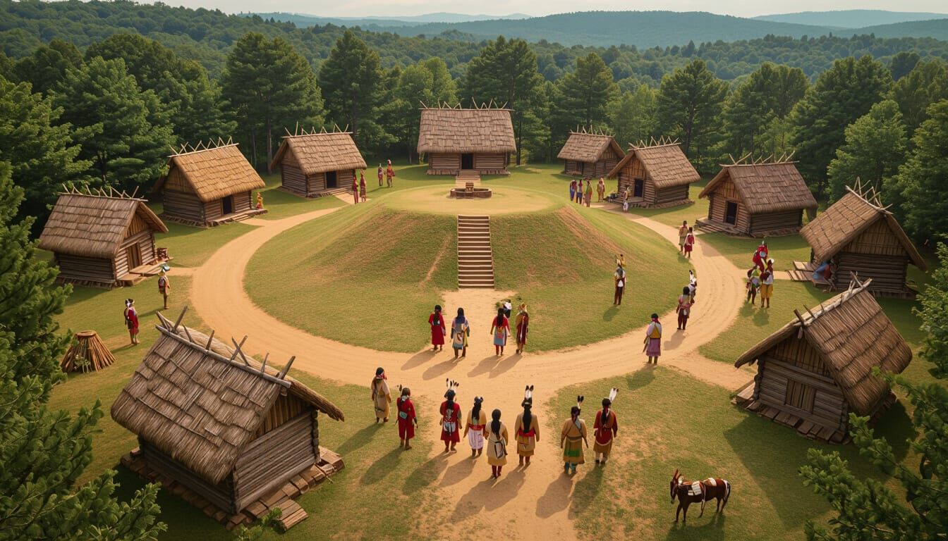 Aerial View of Ancient Cherokee Settlement