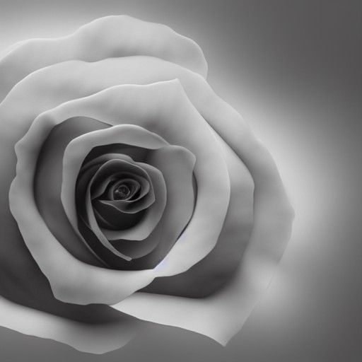 Flaming Rose in Black and White: Detailed Concept Art
