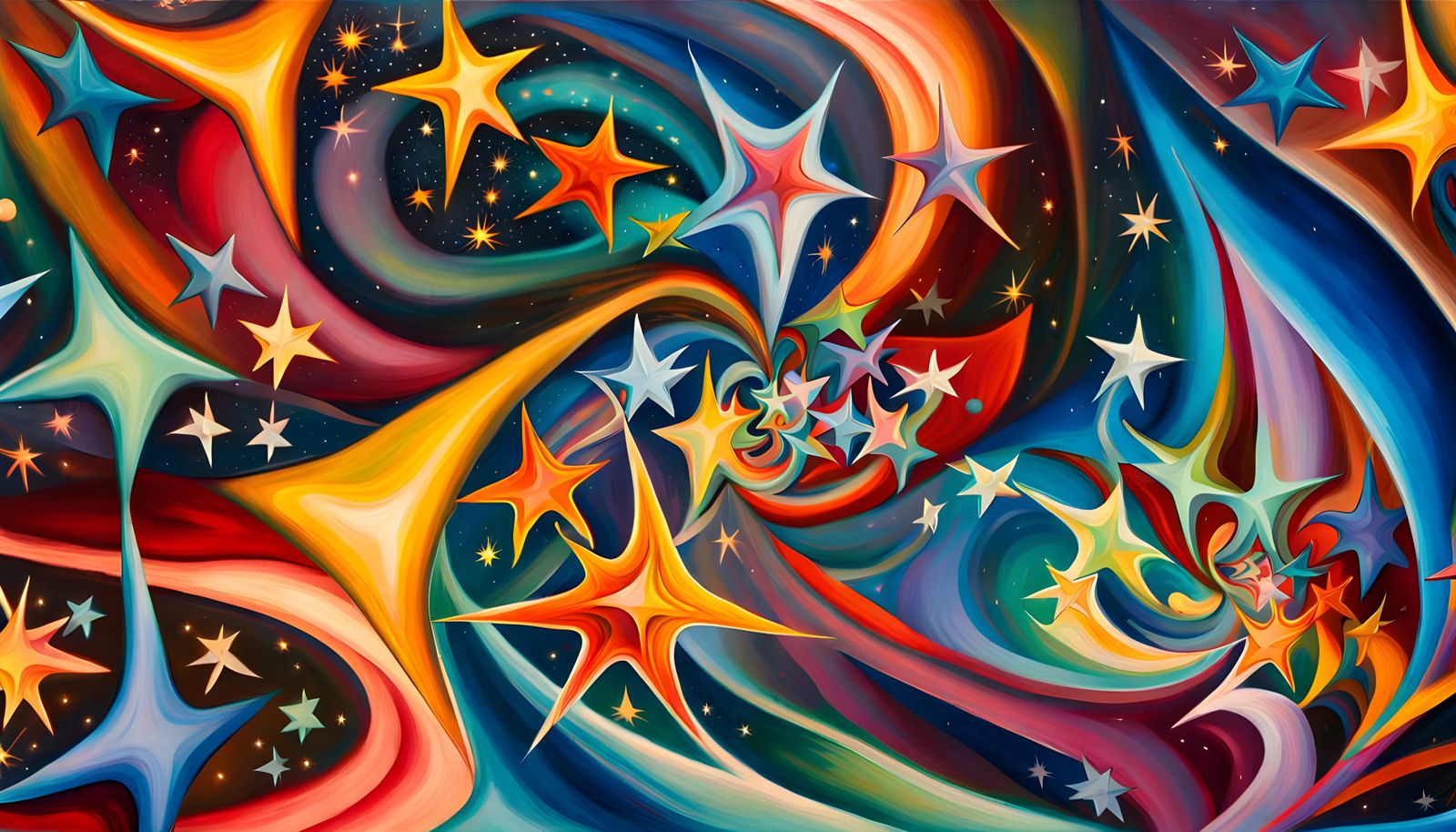 Cosmic Vortex: Abstract Expressionist Star Cluster Formation