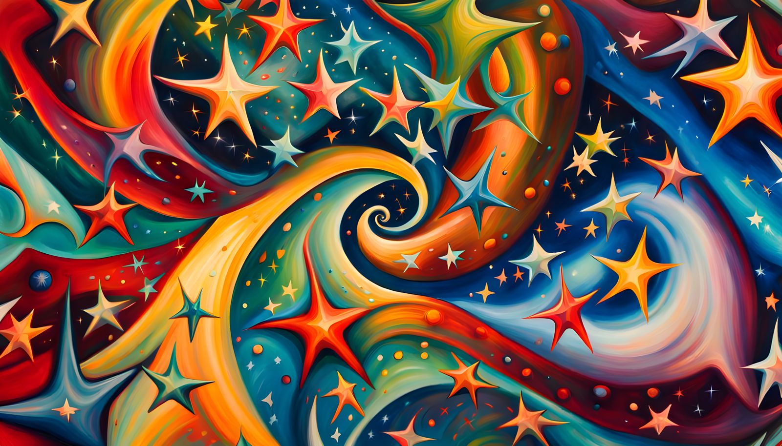 Abstract Expressionist Stars in Cosmic Energy Vortex