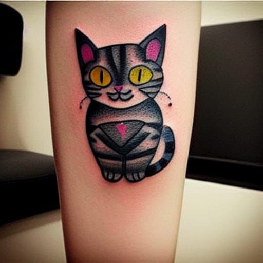 cute cat tattoo