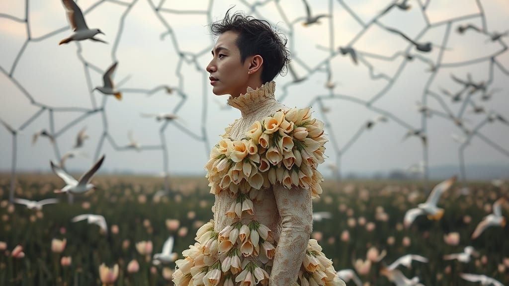 Floral Attire in Surreal Landscape Photography