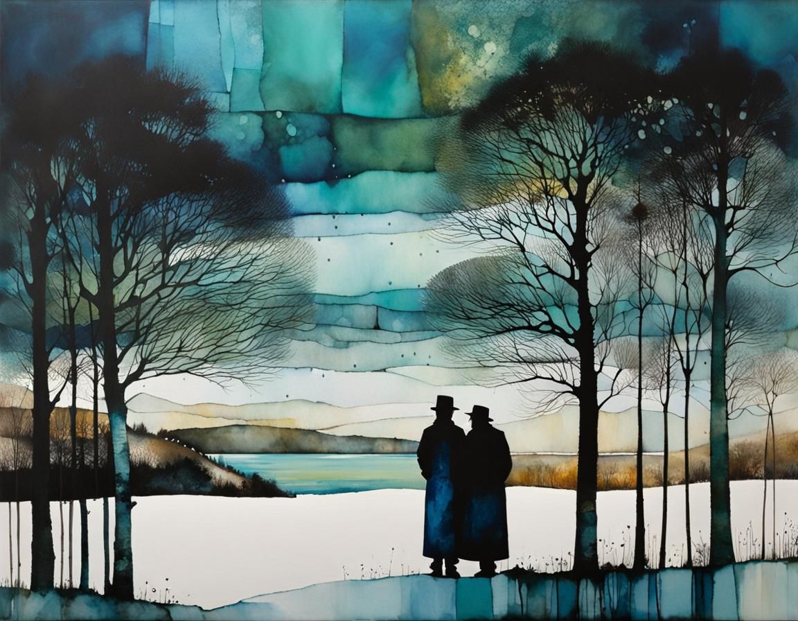 Ocean Reflects Sky: Alcohol Ink Encaustic Masterpiece