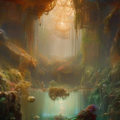 Gaia Goddess with Glowing Eyes: Fantasy Art