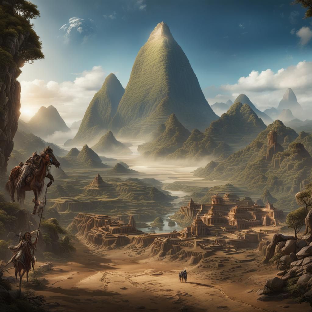 South American Trade Routes in Matte Painting Style